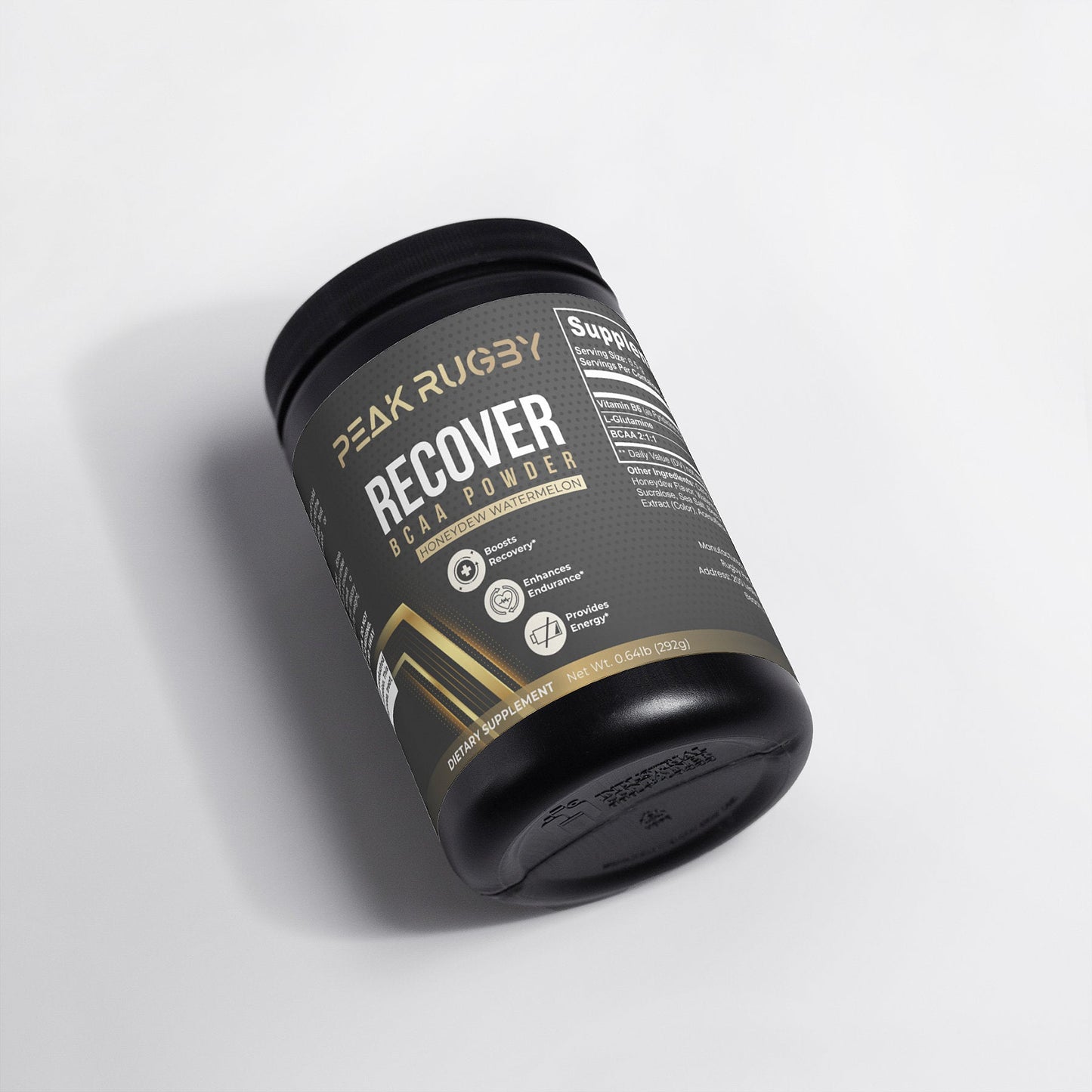 Peak Rugby RECOVER BCAA powder for athletes, supporting recovery and lean muscle growth, ideal for rugby supplements.